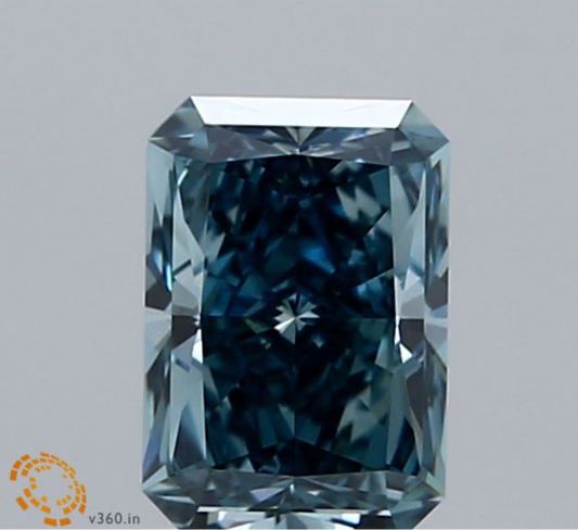 Diamant Radiant Schliff 1 Karat / VS1 / Fancy Vivid Blue / IGI zertifiziert / CVD