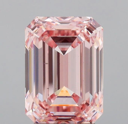 Diamant Smaragd Schliff 3 Karat / VS1 / Fancy Pink / IGI zertifiziert / CVD