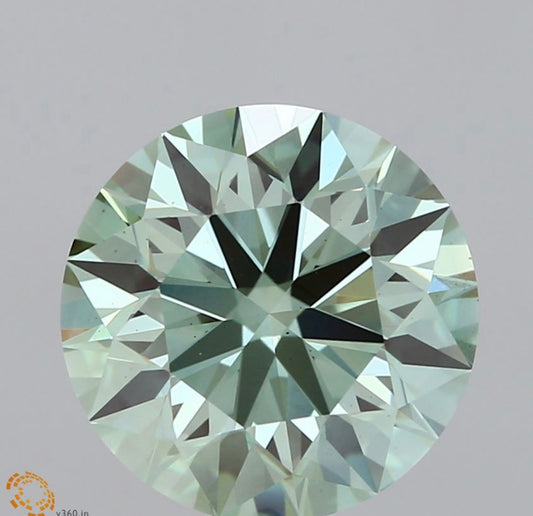 Diamant Brillant Schliff 4,31 Karat / Fancy Vivid Green / VS2 / IGI zertifiziert / CVD