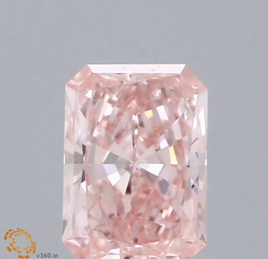 Diamant Radiant Schliff 0,5 Karat / VS1 / Fancy Intense Pink / IGI zertifiziert / CVD