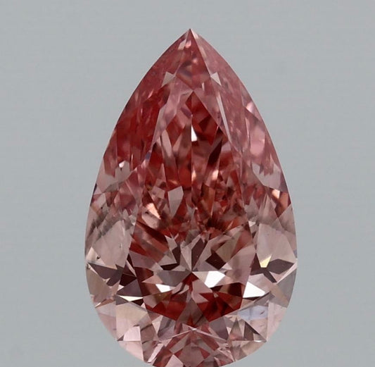 Diamant Tropfen Schliff 2 Karat / SI1 / Fancy Vivid Pink / IGI zertifiziert / CVD