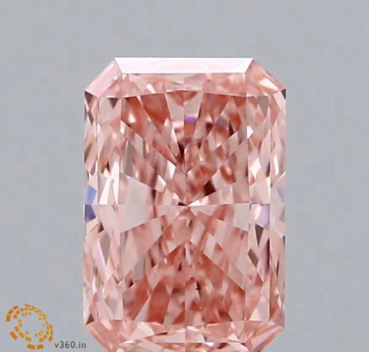Diamant Radiant Schliff 1 Karat / VS1 / Fancy Intense Pink / IGI zertifiziert