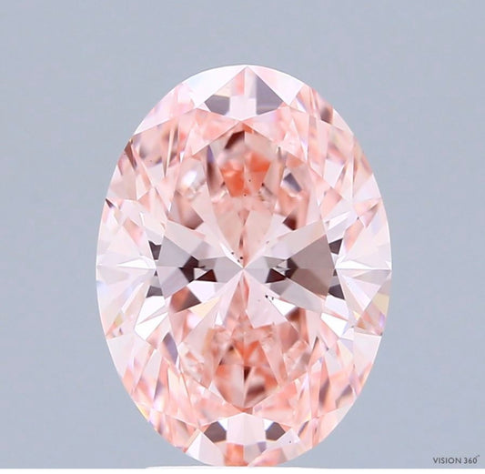 Diamant Oval Schliff 3 Karat / SI1 / Fancy Vivid Pink / IGI zertifiziert / CVD